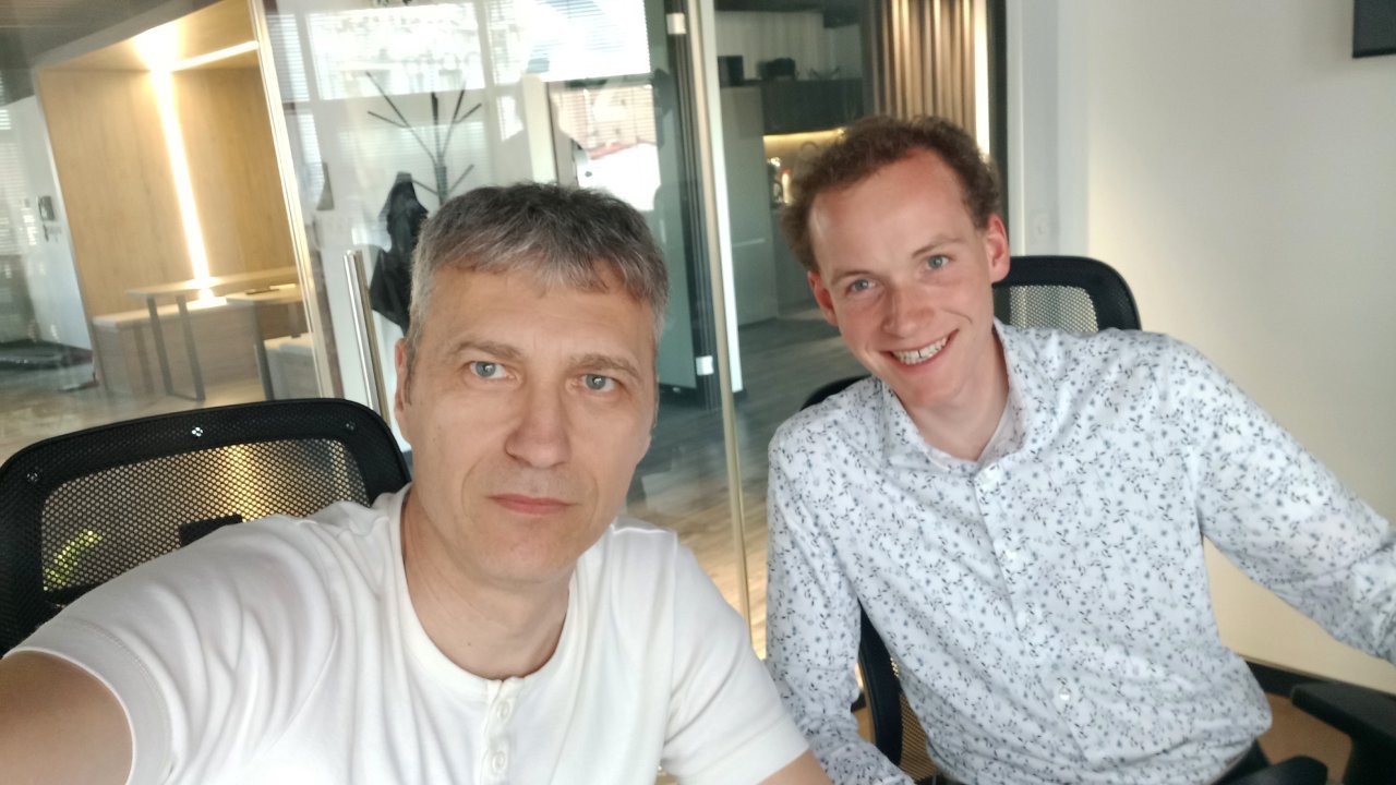 Photo of Igor Mihajlovski with Christian Jaeger during a client meeting