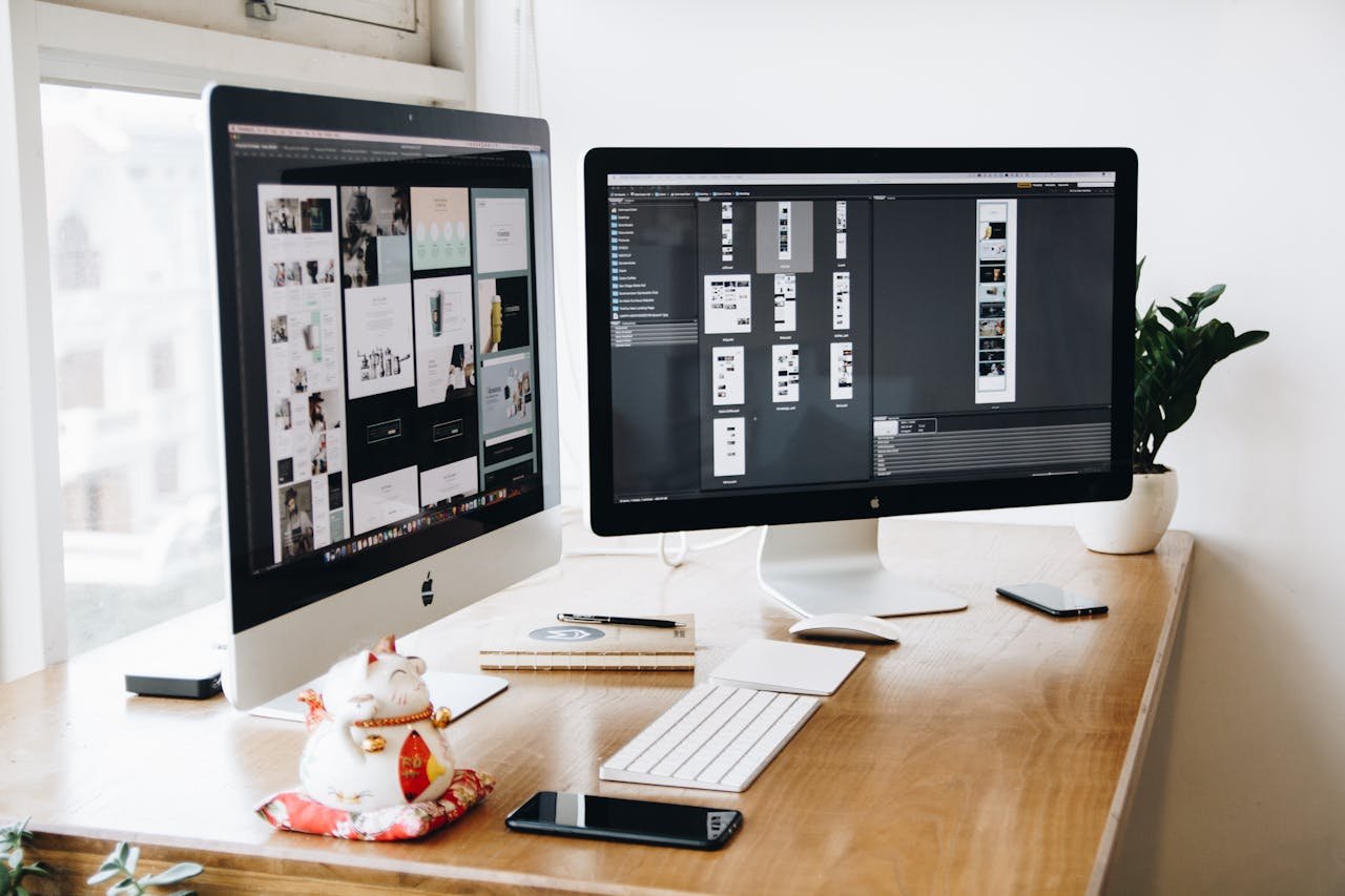 Website design layout on desktop